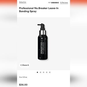Sebastian No Breaker Hybrid Bonding Styling Spray NEW